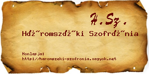 Háromszéki Szofrónia névjegykártya